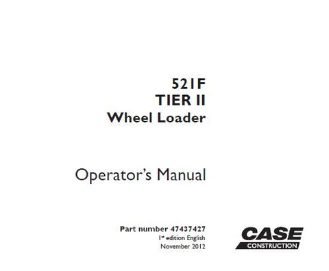 Discover the essential CASE 521F Tier 2 Wheel Loader Operator’s Manual, available in a convenient PDF format. This comprehensive guide is designed to enhance your operational efficiency and ensure the safe handling of your equipment. With detailed instructions and specifications, you can maximize the performance of your wheel loader.