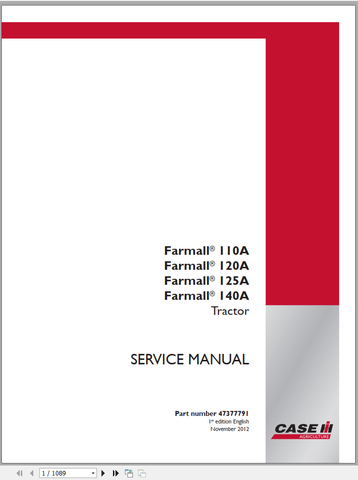 Discover the ultimate resource for maintaining your CASE Tractor 110, 120, 125, and 140 with the comprehensive
