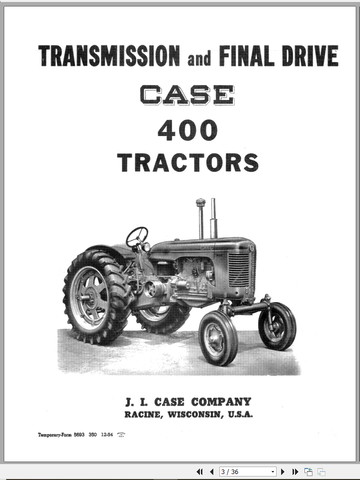 Discover the ultimate resource for maintaining your CASE Tractor with the 400 Transmission Final Drive Service Manual