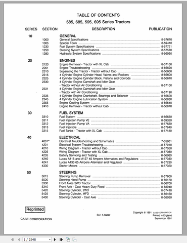 Unlock the full potential of your CASE Tractor with the comprehensive Service Manual for the 585, 685, 595, and 695 series