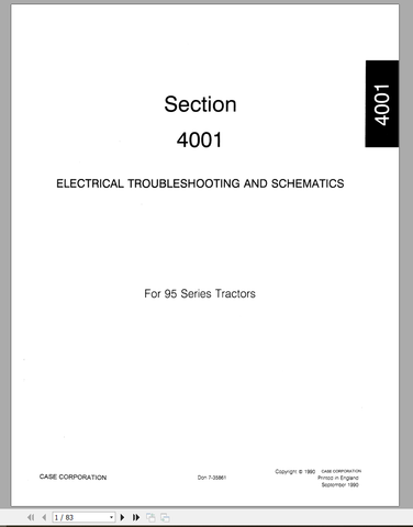 Discover the ultimate resource for your CASE Tractor 95 with the Electric Schematics Troubleshooting Manual