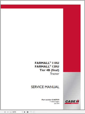 Unlock the full potential of your CASE Tractor Farmall 110 and 120 U Tier 4B with our comprehensive service manual