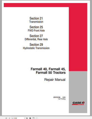 Unlock the full potential of your CASE Tractor Farmall 40, 45, and 50 with our comprehensive Repair Manual