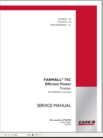 Unlock the full potential of your CASE Tractor Farmall 75C EP with our comprehensive Service Manual