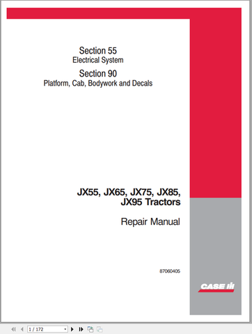 Unlock the full potential of your CASE Tractor with our comprehensive Repair Manual, specifically designed for models JX55, JX65, JX75, JX85, and JX95. This PDF file is an essential