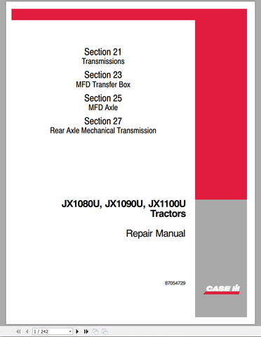 Discover the ultimate resource for maintaining your CASE Tractor JXU1080, JXU1090, and JX1100