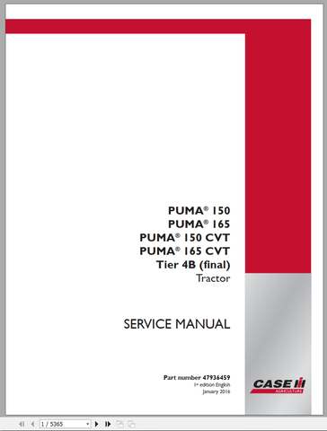 Unlock the full potential of your CASE Tractor Puma 150 and 165 with our comprehensive Service Manual
