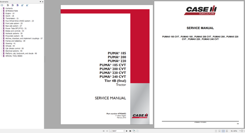 Unlock the full potential of your CASE Tractor Puma series with our comprehensive Service Manual