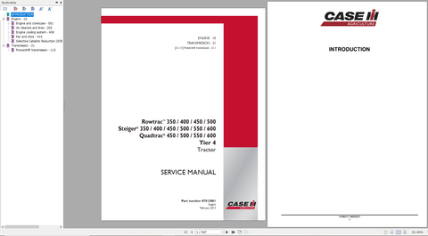 Unlock the full potential of your CASE Tractor Rowtrac Steiger series with our comprehensive Tier 4 Service Manual. This PDF file is meticulously designed for models 350, 400, 450, 500, 550,