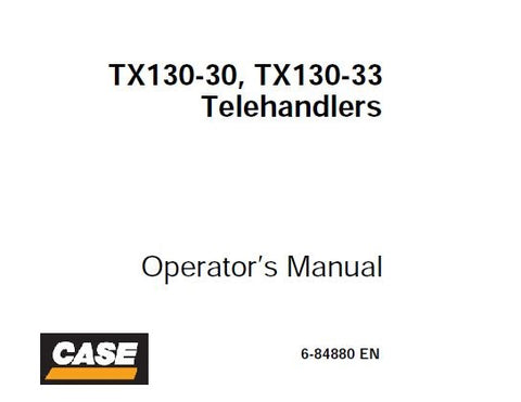 Discover the essential CASE TX130-30, TX130-30 Turbo, TX130-33, and TX130-33 Turbo Telehandler Operator's Manual, available in a convenient PDF format. This comprehensive guide is designed to enhance your operational efficiency and ensure the safe use of your telehandler.