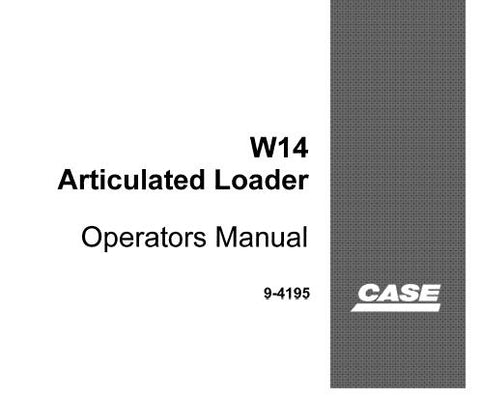 Discover the essential CASE W14 Articulated Loader Operator’s Manual, available in a convenient PDF format. This comprehensive guide is designed to enhance your operational efficiency and ensure safe handling of your equipment. With detailed instructions and illustrations, you’ll have all the information you need at your fingertips.