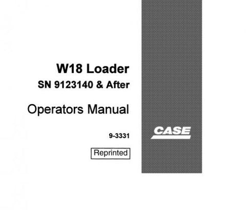 Discover the essential CASE W18 Loader Operator’s Manual, designed to enhance your operational efficiency and safety. This comprehensive PDF file provides detailed instructions and guidelines tailored specifically for the CASE W18 Loader, ensuring you have all the information you need at your fingertips.