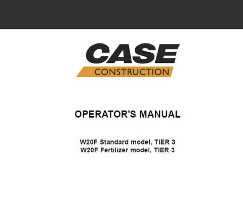Discover the essential CASE W20F Wheel Loader Operator’s Manual, designed to enhance your operational efficiency and safety. This comprehensive PDF file provides detailed instructions, specifications, and maintenance guidelines tailored specifically for the W20F model, ensuring you have all the information you need at your fingertips.