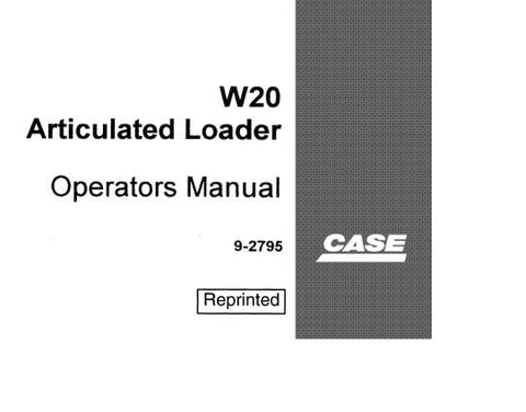 ENHANCE YOUR OPERATIONAL EFFICIENCY WITH THE CASE W20 ARTICULATED LOADER OPERATOR’S MANUAL IN PDF FORMAT. 