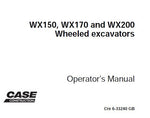 Discover the essential CASE WX150, WX170, and WX200 Wheeled Excavator Operator's Manual, available in a convenient PDF format. This comprehensive guide is designed to enhance your operational efficiency and ensure you get the most out of your excavator.