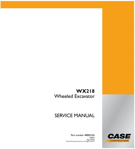 Discover the ultimate resource for maintaining your CASE WX218 Wheeled Excavator with the comprehensive Service Manual (Part Number: 48005326). This manual is meticulously designed to provide you with detailed instructions, diagrams, and troubleshooting tips, ensuring that you can keep your equipment running smoothly and efficiently.