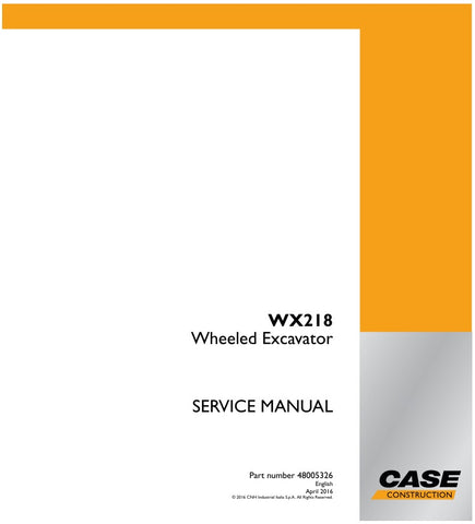 Unlock the full potential of your CASE WX218 Wheeled Excavator with the comprehensive Service Manual (48005326) in PDF format. This essential guide provides detailed instructions, schematics, and troubleshooting tips to ensure your machine operates at peak performance. Whether you're a seasoned technician or a DIY enthusiast, this manual is designed to simplify maintenance and repairs, saving you time and money. Invest in your equipment's longevity and efficiency today!