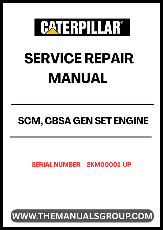 Enhance your maintenance capabilities with the CAT SCM, CBSA Gen Set Engine Service Repair Manual, designed specifically for serial numbers 2KM00001 and up. This comprehensive guide provides detailed instructions and insights, ensuring you have the right information at your fingertips to keep your engine running smoothly.