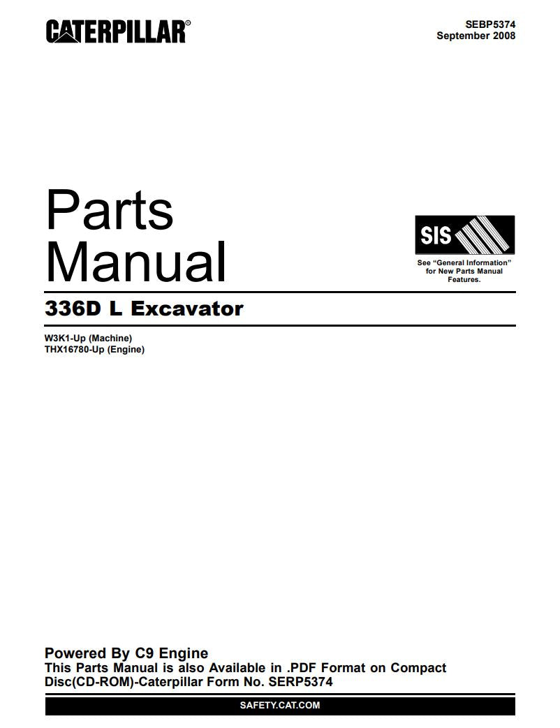 Discover the ultimate resource for maintaining your CATERPILLAR 336D L EXCAVATOR with the comprehensive Parts Catalog Manual (SEBP5374) in PDF format. This essential guide, tailored for models W3K1-UP and THX16780-UP, provides detailed diagrams and part numbers, ensuring you can easily identify and order the correct components for your machine. Streamline your repair and maintenance processes, enhance the longevity of your excavator, and keep your operations running smoothly with this indispensable manual a