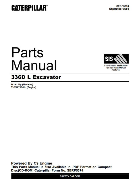 Discover the ultimate resource for maintaining your CATERPILLAR 336D L EXCAVATOR with the comprehensive Parts Catalog Manual (SEBP5374) in PDF format. This essential guide, tailored for models W3K1-UP and THX16780-UP, provides detailed diagrams and part numbers, ensuring you can easily identify and order the correct components for your machine. Streamline your repair and maintenance processes, enhance the longevity of your excavator, and keep your operations running smoothly with this indispensable manual a