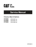  Enhance your maintenance capabilities with the CATERPILLAR ET3000, ET3500, ET4000 Chassis, Mast & Option Service Manual (99719-88110) in PDF format. This comprehensive guide provides detailed insights into the operation and servicing of your equipment, ensuring optimal performance and longevity. With easy navigation and clear illustrations, you can quickly find the information you need to troubleshoot issues and perform routine maintenance. Invest in this essential resource to keep your machinery running 