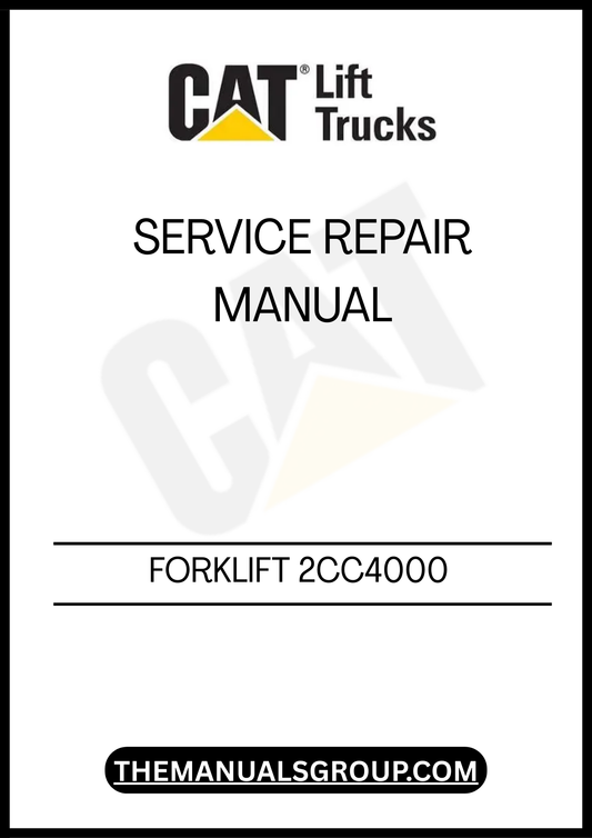 Unlock the full potential of your Caterpillar Forklift 2CC4000 with our comprehensive Service Repair Manual. This essential guide is designed to provide you with detailed instructions and insights, ensuring that you can perform maintenance and repairs with confidence. Whether you're a seasoned technician or a DIY enthusiast, this manual is your go-to resource for keeping your forklift in peak condition.