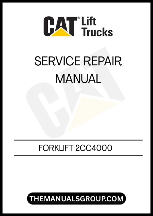 Unlock the full potential of your Caterpillar Forklift 2CC4000 with our comprehensive Service Repair Manual. This essential guide is designed to provide you with detailed instructions and insights, ensuring that you can perform maintenance and repairs with confidence. Whether you're a seasoned technician or a DIY enthusiast, this manual is your go-to resource for keeping your forklift in peak condition.