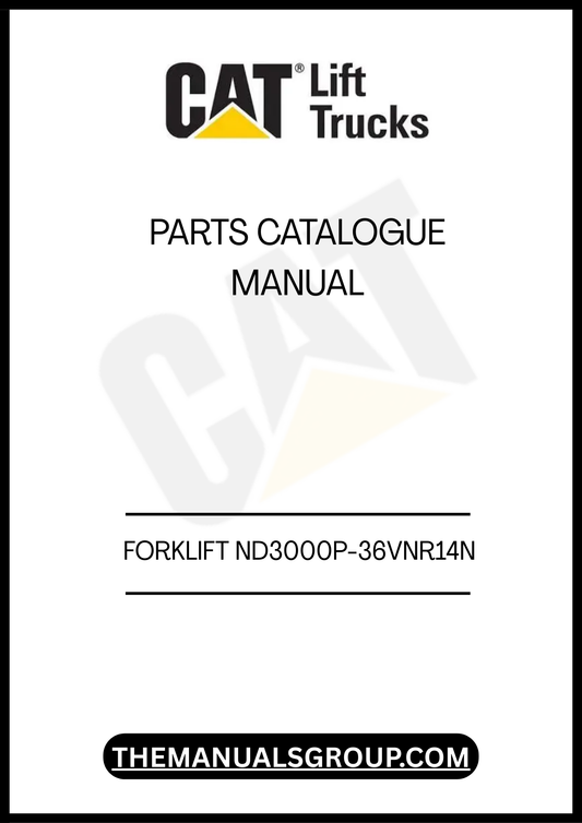  Discover the essential CATERPILLAR FORKLIFT ND3000P-36VNR14N PARTS CATALOGUE MANUAL, your go-to resource for maintaining and optimizing your forklift's performance. This comprehensive manual provides detailed diagrams and specifications for all parts, ensuring you have the information needed to keep your equipment running smoothly.
