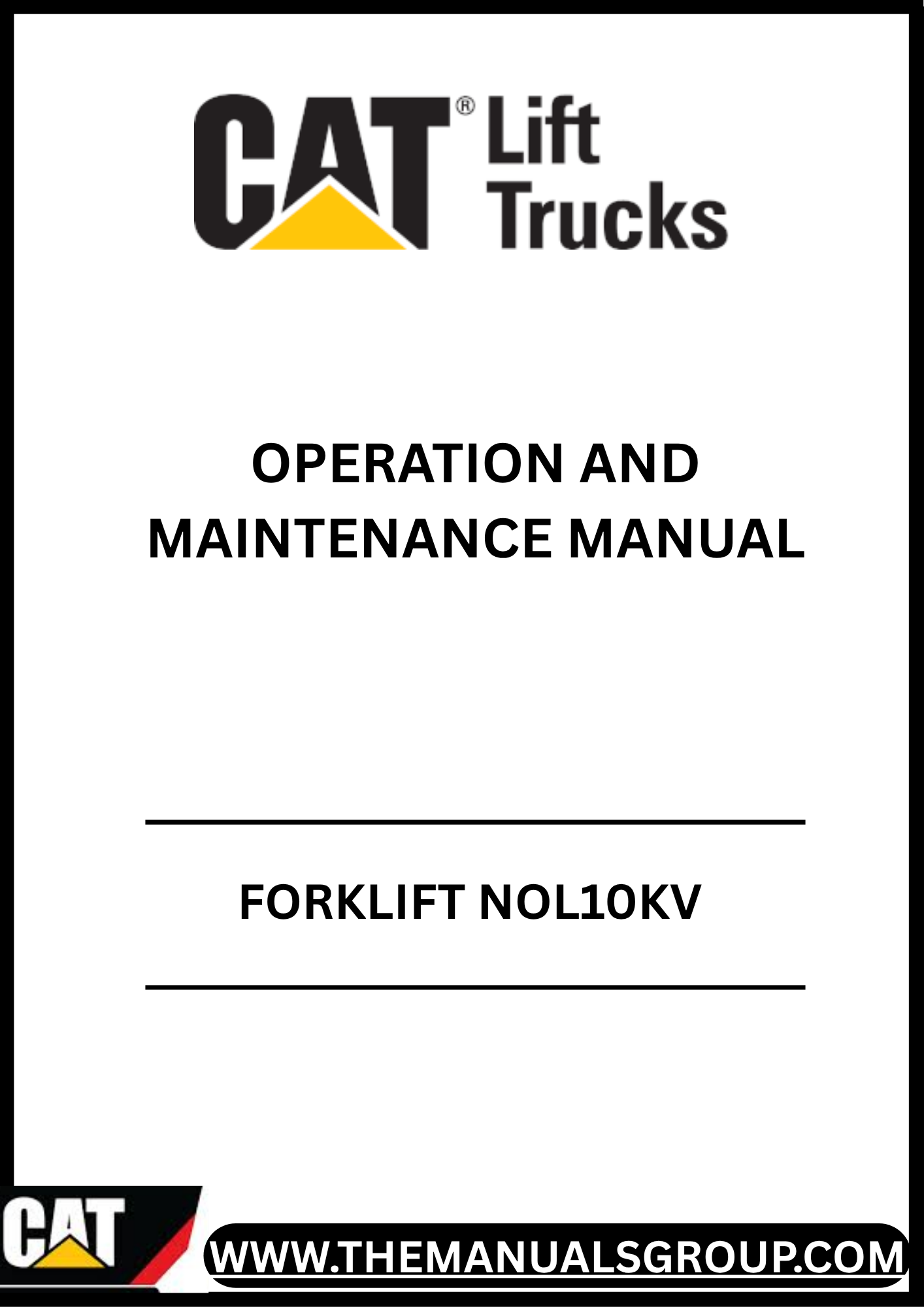 Ensure the longevity and optimal performance of your Caterpillar Forklift with the NOL10KV Operation and Maintenance Manual. This comprehensive guide is designed to provide you with essential information on operating procedures, maintenance schedules, and troubleshooting tips, ensuring your equipment runs smoothly and efficiently.