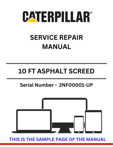 Discover the comprehensive CAT 10 FT Asphalt Screed Service Repair Manual for S/N 2NF00001-UP. Ensure optimal performance and maintenance with expert guidance.