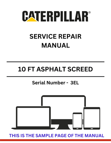 Discover the comprehensive CAT 10 FT Asphalt Screed Service Repair Manual for S/N - 3EL. Access expert guidance for efficient maintenance and repairs.
