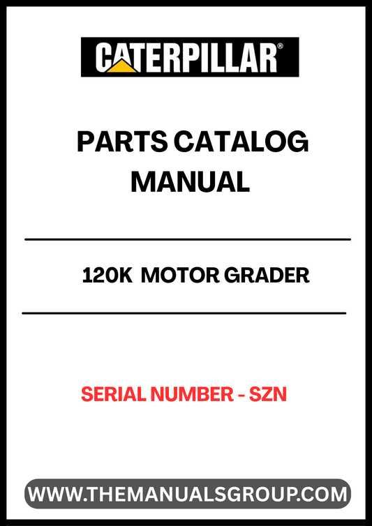 Discover the essential CAT 120K Motor Grader Parts Catalog Manual, specifically designed for serial number SZN. This comprehensive manual serves as your go-to resource for identifying and sourcing the right parts for your motor grader, ensuring optimal performance and longevity of your equipment.