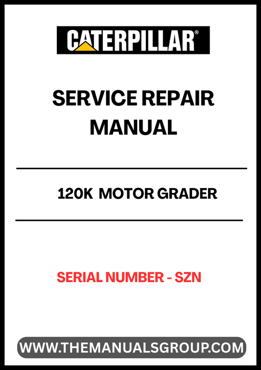 Unlock the full potential of your CAT 120K Motor Grader with our comprehensive Service Repair Manual, specifically designed for serial number S/N - SZN. This manual is an essential resource for both seasoned professionals and DIY enthusiasts, providing detailed instructions and insights to keep your equipment running smoothly.