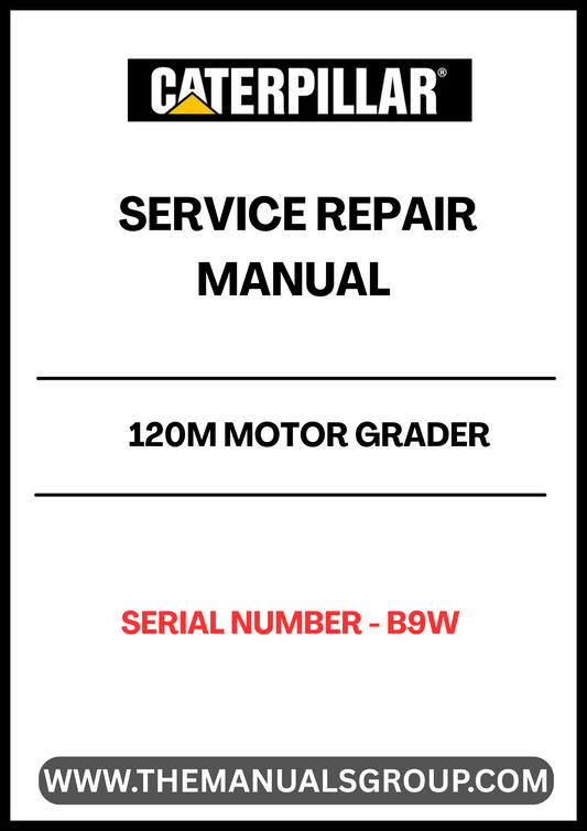 Unlock the full potential of your CAT 120M Motor Grader with our comprehensive Service Repair Manual, specifically designed for serial number B9W. This manual is an essential resource for both seasoned professionals and DIY enthusiasts, providing detailed instructions and insights to keep your equipment running smoothly.