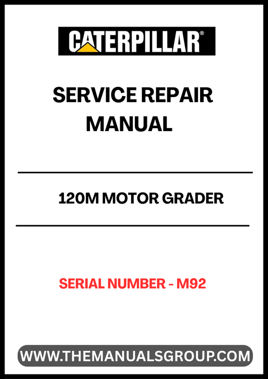 Unlock the full potential of your CAT 120M Motor Grader with our comprehensive Service Repair Manual, specifically designed for serial number M92. This manual is an essential resource for both seasoned professionals and DIY enthusiasts, providing detailed instructions and insights to keep your equipment running smoothly.