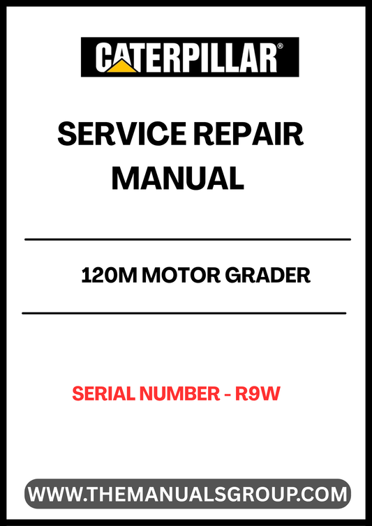Unlock the full potential of your CAT 120M Motor Grader with our comprehensive Service Repair Manual, specifically designed for serial number R9W. This manual is an essential resource for both seasoned professionals and DIY enthusiasts, providing detailed instructions and insights to keep your equipment running smoothly.