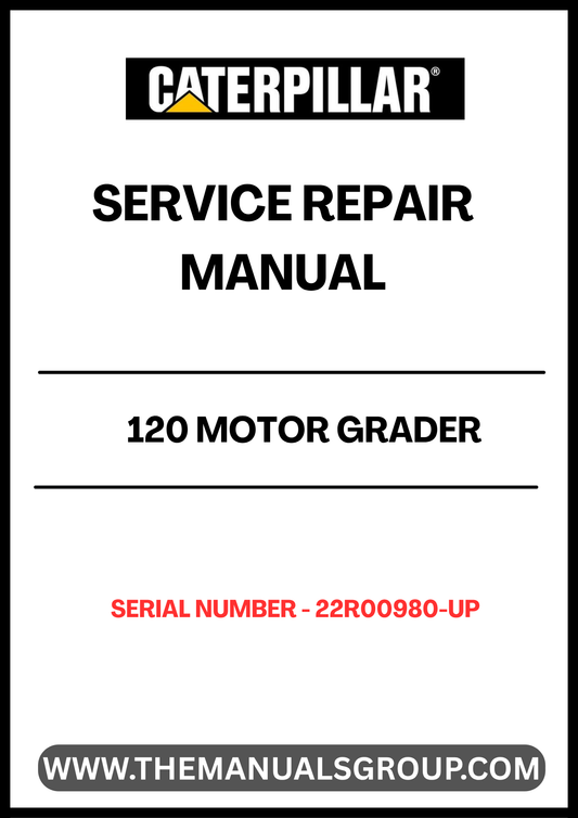 Unlock the full potential of your CAT 120 Motor Grader with our comprehensive Service Repair Manual, specifically designed for serial numbers 22R00980 and above. This manual is an essential resource for both seasoned professionals and DIY enthusiasts, providing detailed instructions and insights to keep your equipment running smoothly.
