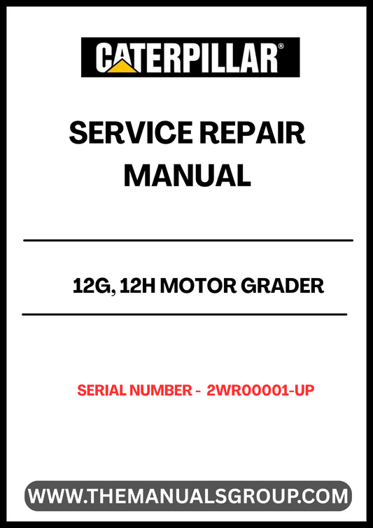 Introducing the CAT 12G and 12H Motor Grader Service Repair Manual, specifically designed for models with serial numbers starting from 2WR00001 and powered by the robust 3306 engine. This comprehensive manual is an essential resource for technicians and operators, providing detailed insights into maintenance, troubleshooting, and repair procedures.