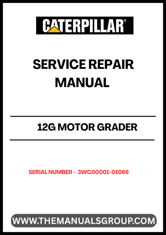 Unlock the full potential of your CAT 12G Motor Grader with our comprehensive Service Repair Manual, specifically designed for serial numbers 3WC00001-01066 and powered by the robust 3306 engine. This manual is an essential resource for both seasoned professionals and DIY enthusiasts, providing detailed instructions and insights to keep your equipment running smoothly.