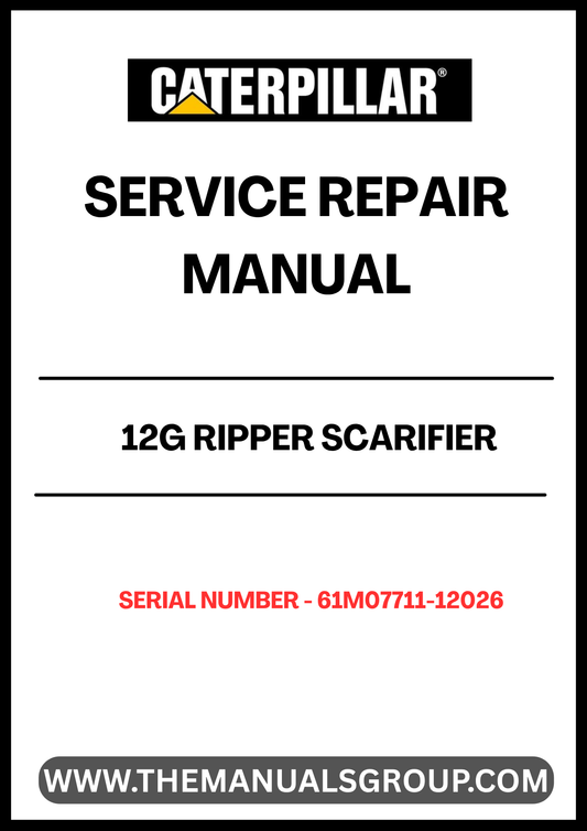 Introducing the CAT 12G Ripper Scarifier Service Repair Manual, specifically designed for serial numbers 61M07711-12026 and powered by the robust 3306 engine. This comprehensive manual is an essential resource for maintenance and repair, ensuring your equipment operates at peak performance.

