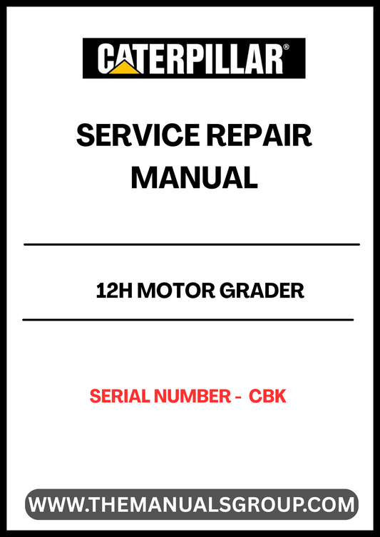Unlock the full potential of your CAT 12H Motor Grader with our comprehensive Service Repair Manual, specifically designed for serial number CBK. This manual is an essential resource for both seasoned professionals and DIY enthusiasts, providing detailed instructions and insights to keep your equipment running smoothly.