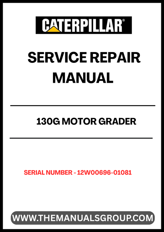 Unlock the full potential of your CAT 130G Motor Grader with our comprehensive Service Repair Manual, specifically designed for serial numbers 12W00696-01081. This manual is an essential resource for anyone looking to maintain, troubleshoot, and repair their grader efficiently.