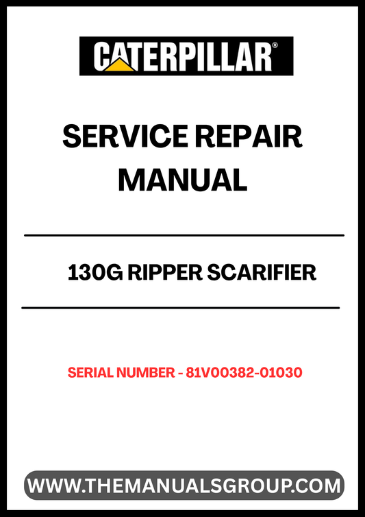 Enhance the performance and longevity of your CAT 130G Ripper Scarifier with our comprehensive Service Repair Manual, specifically designed for serial numbers 81V00382-01030 and powered by the reliable 3304 engine. This manual is an essential resource for operators and technicians, providing detailed instructions and insights to keep your equipment running smoothly.