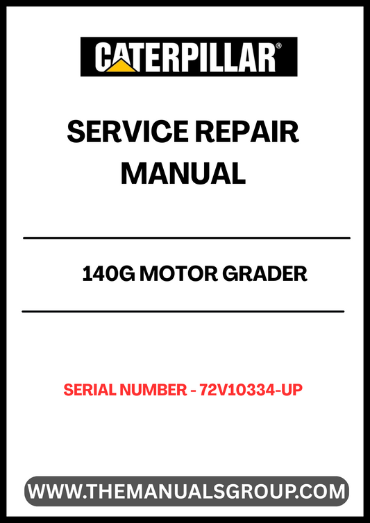 Unlock the full potential of your CAT 140G Motor Grader with our comprehensive Service Repair Manual, specifically designed for serial numbers 72V10334 and up. This manual is an essential resource for anyone looking to maintain, troubleshoot, and repair their grader efficiently. With detailed diagrams and step-by-step instructions, you can ensure your equipment operates at peak performance.