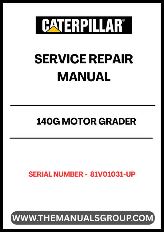 Unlock the full potential of your CAT 140G Motor Grader with our comprehensive Service Repair Manual, specifically designed for serial numbers 81V01031 and up. This manual is an essential resource for operators and technicians, providing detailed instructions and insights to keep your equipment running smoothly and efficiently.