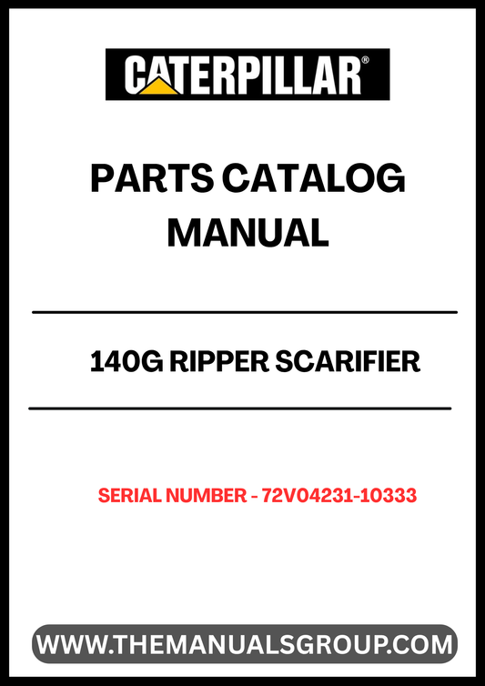 Discover the essential CAT 140G Ripper Scarifier Parts Catalog Manual, specifically designed for serial numbers 72V04231-10333 and powered by the robust 3306 engine. This comprehensive manual serves as a vital resource for operators and technicians, providing detailed diagrams and part numbers to ensure accurate repairs and maintenance.