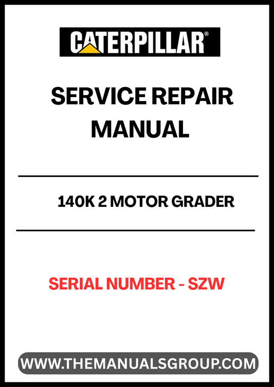 Introducing the CAT 140K 2 Motor Grader Service Repair Manual, specifically designed for serial number S/N - SZW. This comprehensive manual is an essential resource for technicians and operators, providing detailed instructions and insights to ensure optimal performance and maintenance of your motor grader.