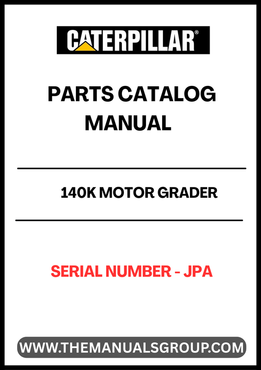 Discover the essential CAT 140K Motor Grader Parts Catalog Manual, specifically designed for serial number JPA. This comprehensive manual serves as your go-to resource for identifying and sourcing the right parts for your motor grader, ensuring optimal performance and longevity of your equipment.
