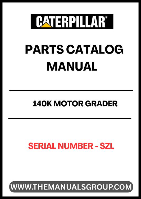 Discover the essential CAT 140K Motor Grader Parts Catalog Manual, specifically designed for serial number SZL. This comprehensive manual is your go-to resource for identifying and sourcing the right parts for your motor grader, ensuring optimal performance and longevity of your equipment.