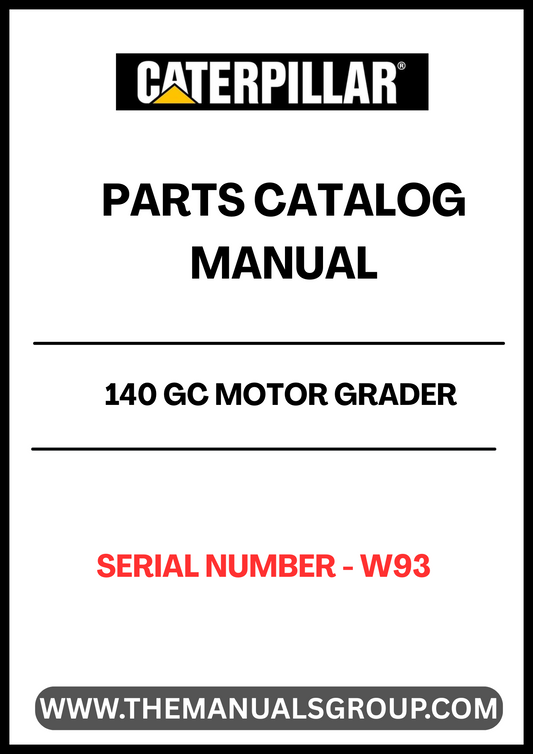 Discover the essential CAT 140 GC Motor Grader Parts Catalog Manual, specifically designed for serial number W93. This comprehensive manual serves as your go-to resource for identifying and sourcing the right parts for your motor grader, ensuring optimal performance and longevity.